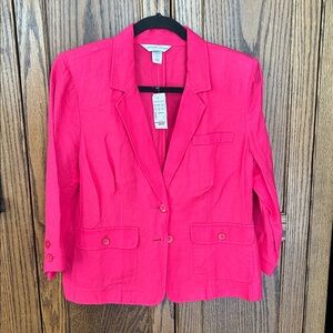 Christopher & Banks‎ Hot Pink Linen Blazer Professional Office Women’s small